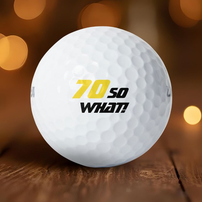 Pelotas De Golf 70.º cumpleaños Motivacional Elegante Amarillo Neg (Subido por el creador)