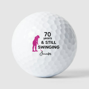 Pelotas De Golf 70.º natalicio de divertidas mujeres golfistas sig