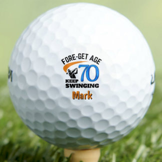Pelotas De Golf 70 Aniversario de Amigo - Azul de moda de 70 años
