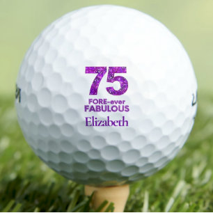 Pelotas De Golf 75 Flores púrpuras de 75 Años Fabulosas