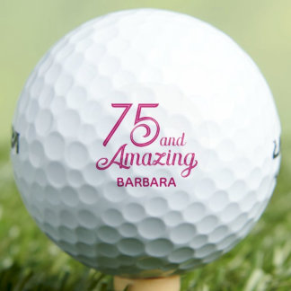 Pelotas De Golf 75th Birthday Gift - 75 and Amazing Elegant Pink
