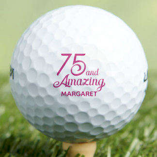Pelotas De Golf 75th Birthday Gift Elegant Pink Custom Keepsake
