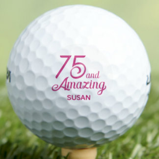 Pelotas De Golf 75th Birthday Gift Pink Custom Name Stylish