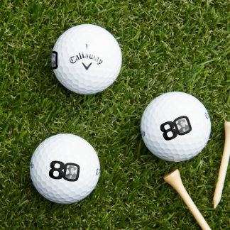 Pelotas De Golf 80.ª foto de cumpleaños en blanco y negro