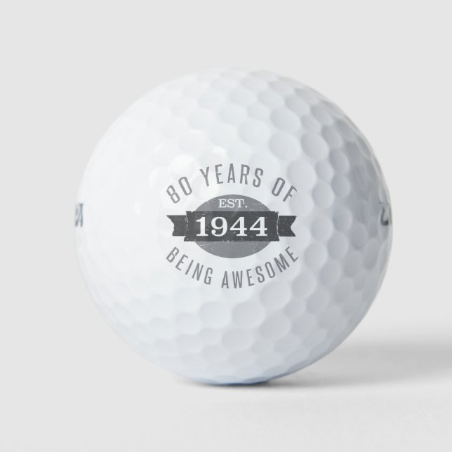Pelotas De Golf 80.º cumpleaños impresionante 1944 (Anverso)