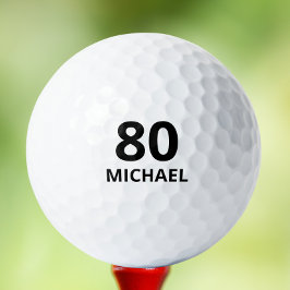 Pelotas De Golf 80.º Nacimiento Black Script Nombre personalizado