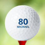 Pelotas De Golf 80.º Nacimiento Blue Script Nombre personalizado<br><div class="desc">80th Birthday Blue Script Personalized Name presenta la edad con el nombre de las personas abajo. Personalice editando el texto en los cuadros de texto proporcionados. Perfecto para un golfista o amante del deporte por su ochenta años. Diseñado por ©Evco Studio www.zazzle.com/store/evcostudio</div>