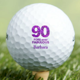 Pelotas De Golf 90 Fabulosas flores púrpuras de 90 cumpleaños