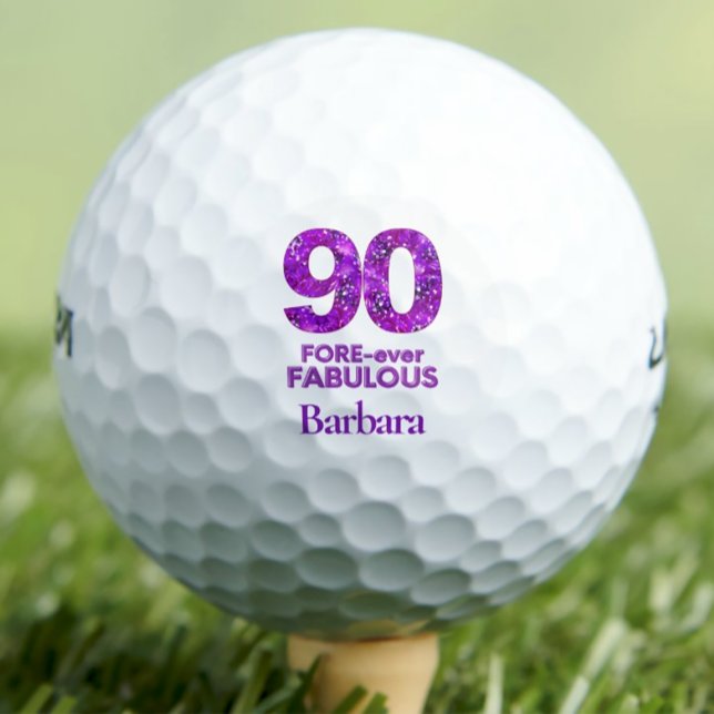 Pelotas De Golf 90 Fabulosas flores púrpuras de 90 cumpleaños (Subido por el creador)