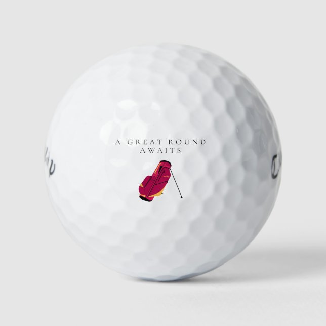 Pelotas De Golf 'A Great Round Awaits' Encouraging Uplifting Gift  (Anverso)