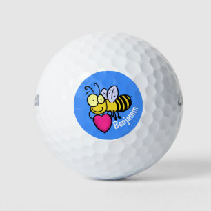 Pelotas De Golf Abeja graciosa y linda con ilustracion personaliza