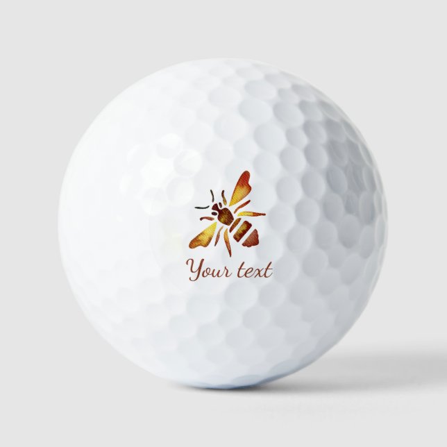 Pelotas De Golf Abeja rústica personalizada marrón amarillento ant (Anverso)