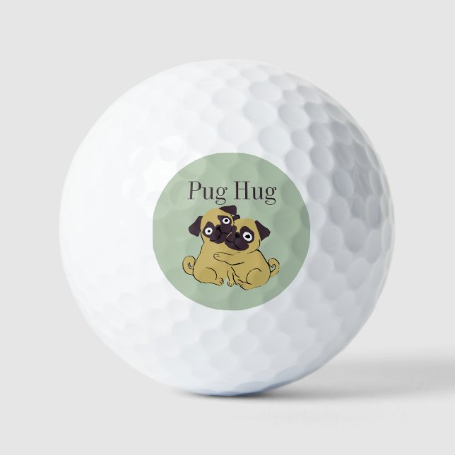 Pelotas De Golf Abrazo de pug  (Anverso)