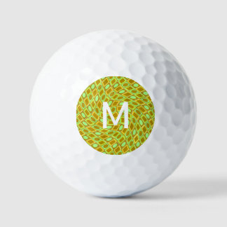 Pelotas De Golf Abstract geometric swirl retro lime pattern