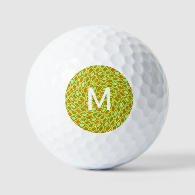 Pelotas De Golf Abstract geometric swirl retro lime pattern (Anverso)