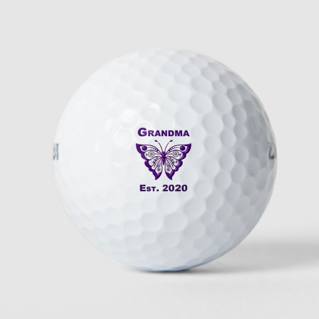Pelotas De Golf Abuela de mariposa adorable "Est 2020" (Anverso)