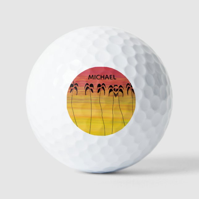 Pelotas De Golf Abuelo de atardecer tropical delicioso (Anverso)