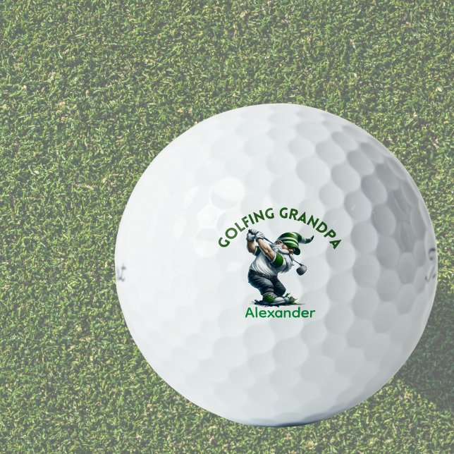 Pelotas De Golf Abuelo de golf Gnome Monograma Personalizado (Subido por el creador)