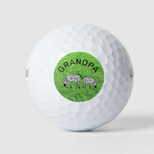 Pelotas De Golf Abuelo feliz y lindo zebras kenianas