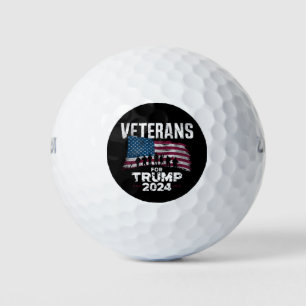 Pelotas De Golf Abuelo Papá Veteranos Por Trump 2024 Bandera Ameri