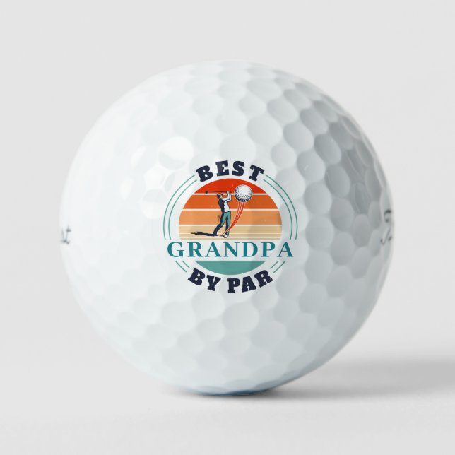Pelotas De Golf Abuelos Día Retro Personalizado Abuelo (Anverso)