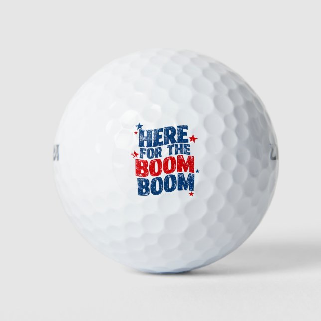 Pelotas De Golf Acá por el patriótico Boom del 4 de julio (Anverso)