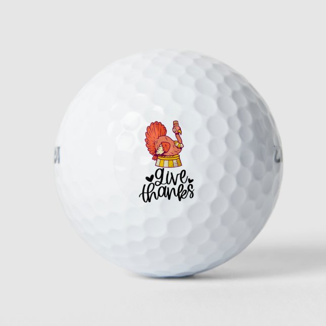 Pelotas De Golf Acción de gracias para golfista con pavo (Anverso)