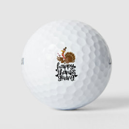 Pelotas De Golf Acción de gracias para golfista con pavo dulce