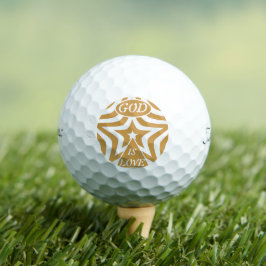 Pelotas De Golf Achempong Dios Es Amor Estrella Azteca Oro & Negro