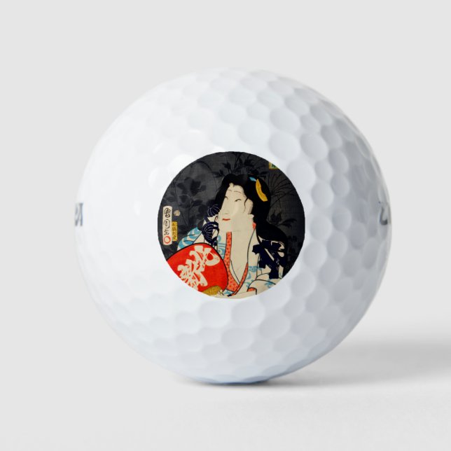 Pelotas De Golf Actriz japonesa de Toyohara Kunichika (Anverso)