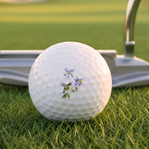 Pelotas De Golf Acuarela Columbina con Colibrí
