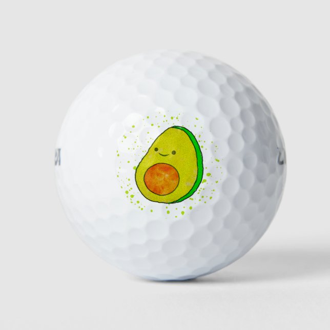 Pelotas De Golf Acuarela de aguacate de Personalizado cutáneo (Anverso)