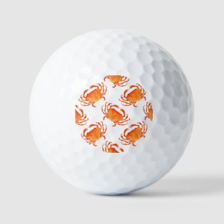 Pelotas De Golf Acuarela de cangrejos: Patrón de fondo blanco