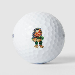 Pelotas De Golf Acuarela de Ilustracion de Troll divertida en Esca