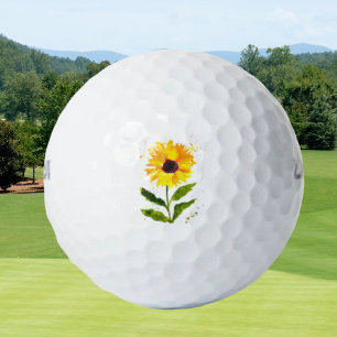 Pelotas De Golf Acuarela girasoles amarillos flores acuarela