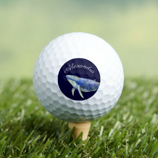 Pelotas De Golf Acuarela náutica Marina de ballena Costa Azul (Camiseta in situ)