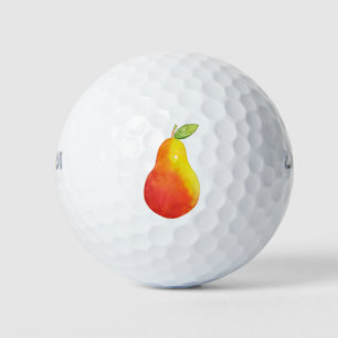 Pelotas De Golf Acuarela Pera