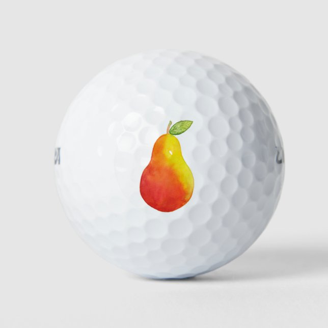Pelotas De Golf Acuarela Pera (Anverso)