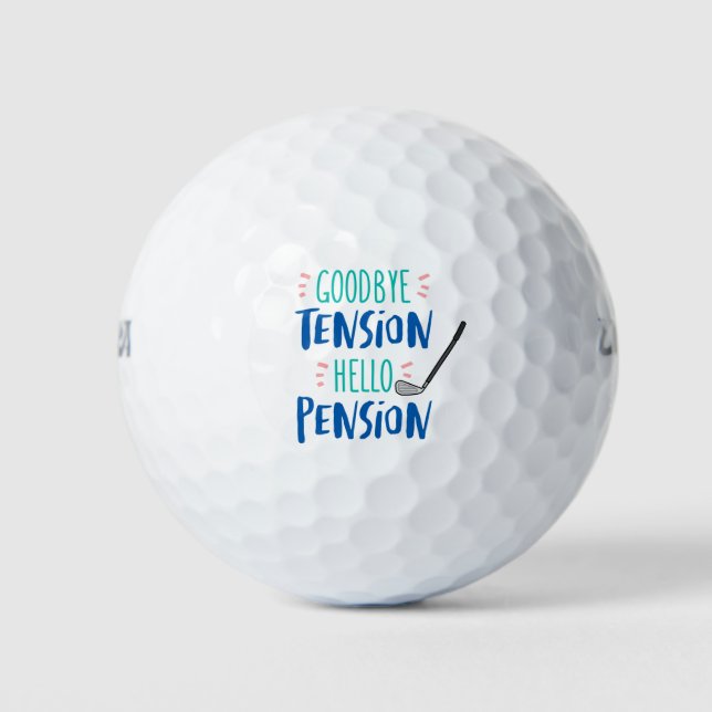 Pelotas De Golf Adiós Tensión Hola Jubilación de Pensiones (Anverso)