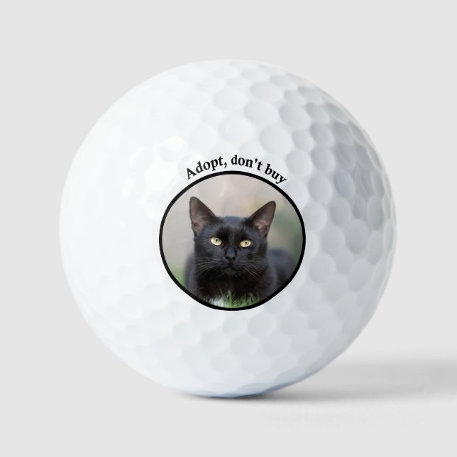 Pelotas De Golf Adopta, no compres un gato Golf Balls (Anverso)