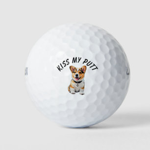 Pelotas De Golf Adorable cachorro Corgi Humor descarado 'Bésame mi