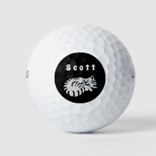 Pelotas De Golf Adorable etiqueta de nombre de gatito blanco