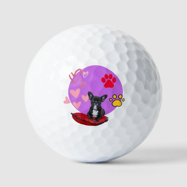 Pelotas De Golf Adorable frienchie puppy with hearts  (Anverso)