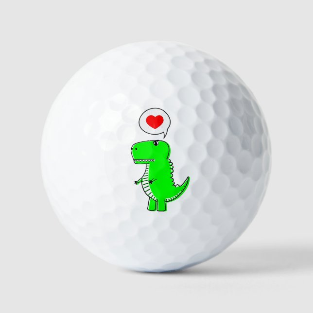 Pelotas De Golf Adorable Personalizado verde T-Rex Dinosaurio (Anverso)