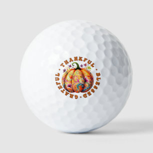 Pelotas De Golf Afortunada, bendecida calabaza floral