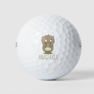 Pelotas De Golf Afortunadamente adorable personalizado de hámster 