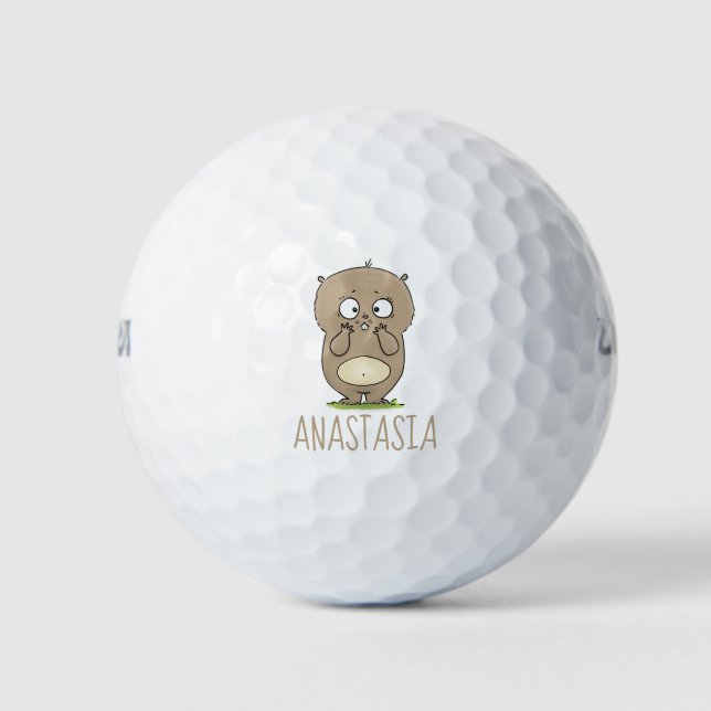 Pelotas De Golf Afortunadamente adorable personalizado de hámster  (Anverso)