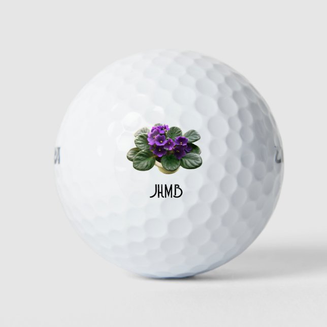 Pelotas De Golf African Violet House Plant Monogram Art (Anverso)