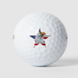 Pelotas De Golf Águila alucinante, bandera estadounidense, patriót