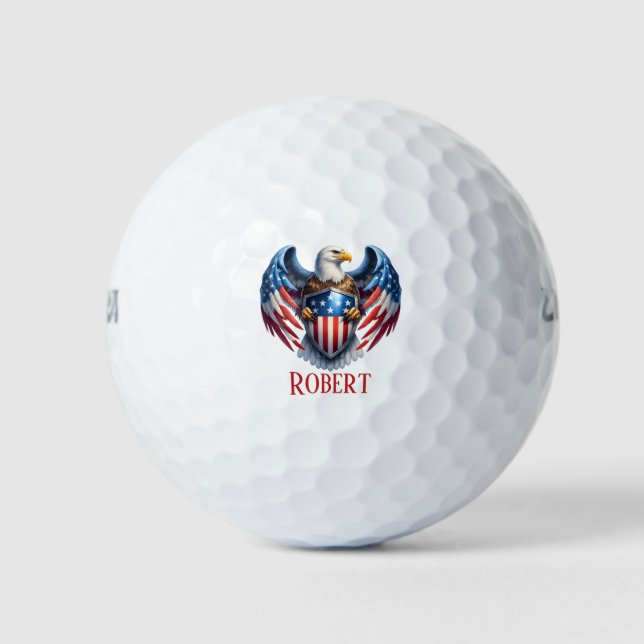 Pelotas De Golf Águila Americana Patriótica (Anverso)